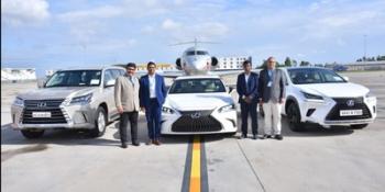 (LtoR) Naveen Soni (President-Lexus India), Bhaskar Rao (CFO - BIAL), Jayraj Shanmugam (COO-BIAL) and K I Jojoe (CEO- Lexus Blr). Lexus India