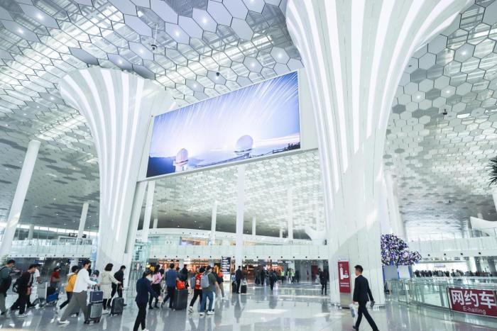 Giant digital screens will feature at the airport 