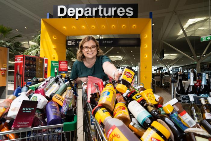 The airport donated the equivalent of 88 shopping trollies of goods