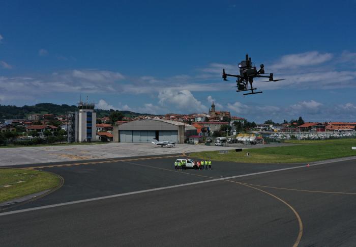 A drone at San Sebastián Airport