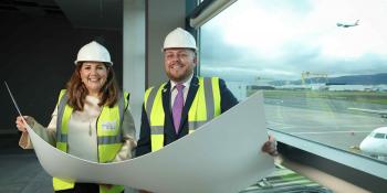 Michelle Hatfield of Belfast City Airport and Graham Allen of Aspire Lounges