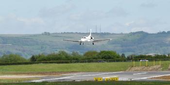 Gloucestershire Airport plane landing