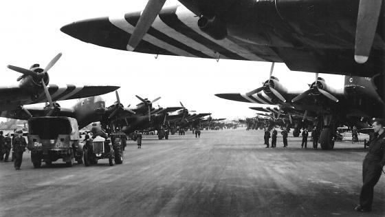 299 Squadron Stirling gliders getting ready for D-Day