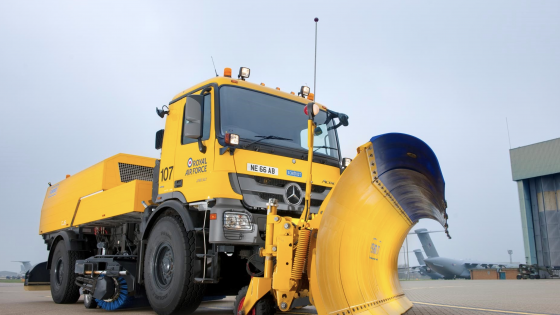 Mercedes-Benz airfield sweeping and snow clearing vehicle