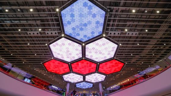 Manchester Airport honeycomb lights