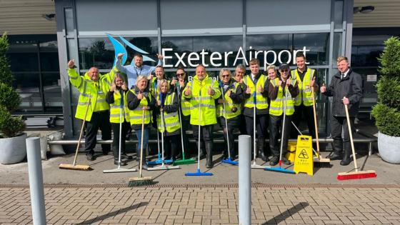 Exeter Airport flood clean up